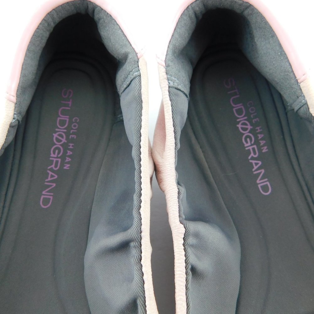 COLE HAAN Pink Nubuck Leather Perforated Ballerina Slipper Ballet Flats 7 - Picture 7 of 8